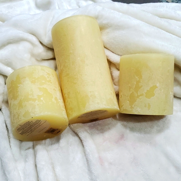 Lot 3 Pottery Barn pillar candles #1546
